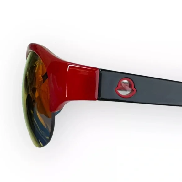 NEW MONCLER Sunglasses Red Shield Mirrored Grey (2 Lens) ML0050/S 68C 60 20 135